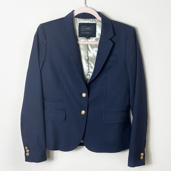 J. Crew Navy Blue Schoolboy Wool Blazer Gold Buttons size 4 - Picture 4 of 15